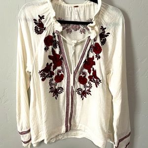 Free People Embroidered Blouse